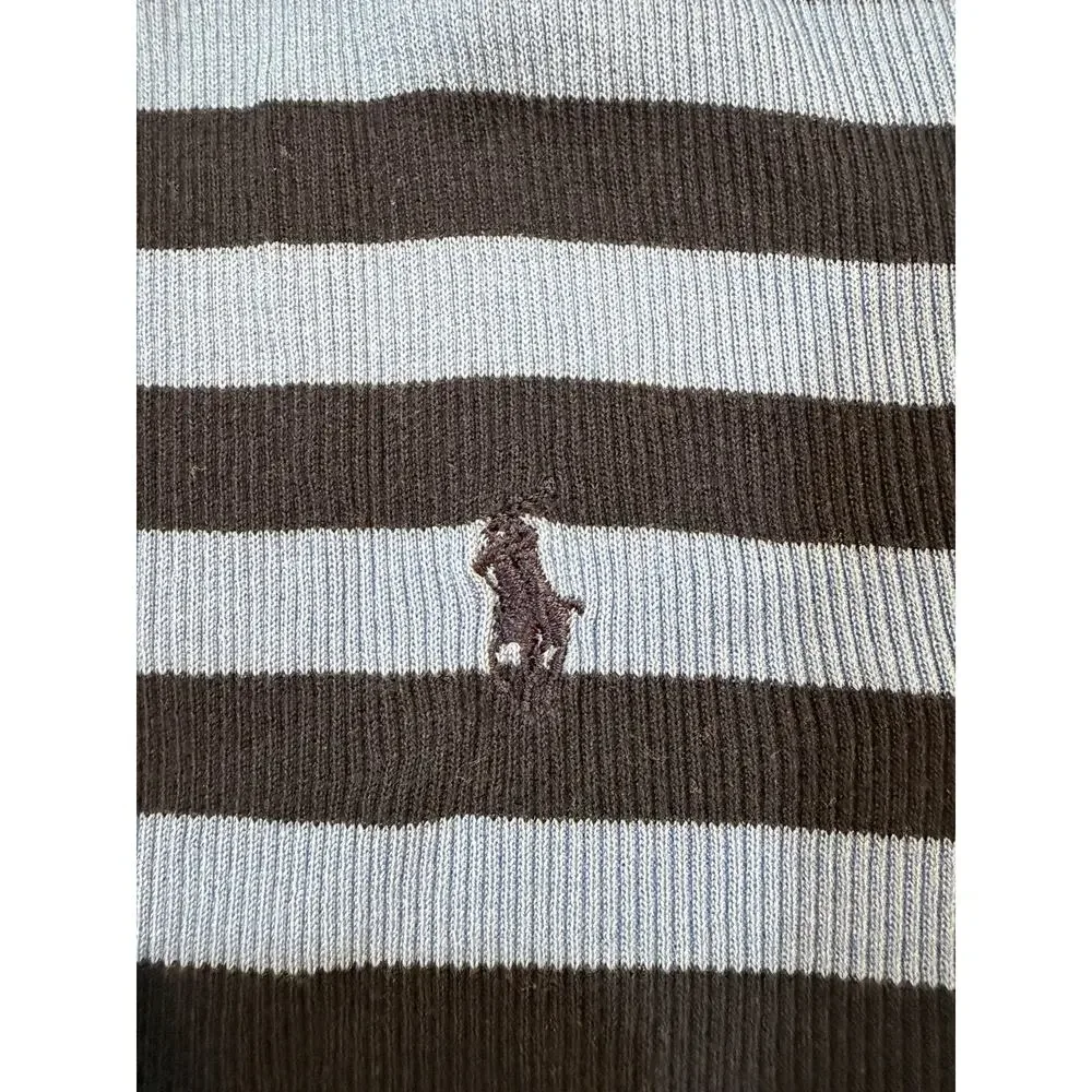 90s Ralph Lauren Sport Striped Rugby Polo Shirt Women’s L USA made 100% Cotton - Picture 4 of 11